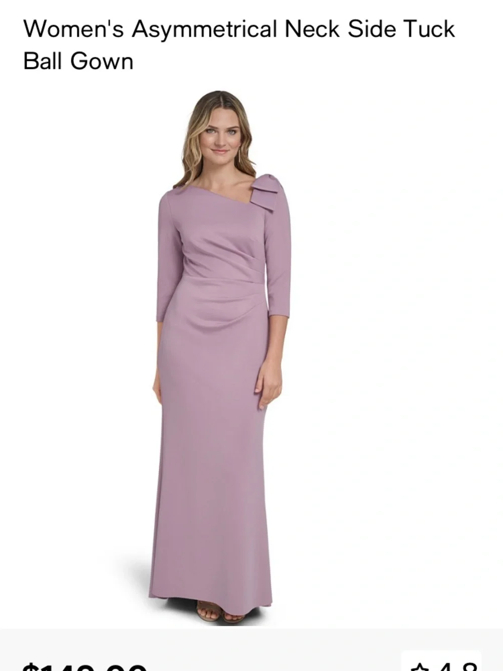 Jessica Howard Dusty Mauve Asymmetrical Dress in size 6P Neck Maxi Dress